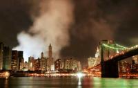 Skyline NYC Night Brooklyn Bridge